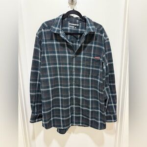 Wolverine Men's Rivet Flannel Shirt Green Plaid Pattern Long Sleeve Size XL